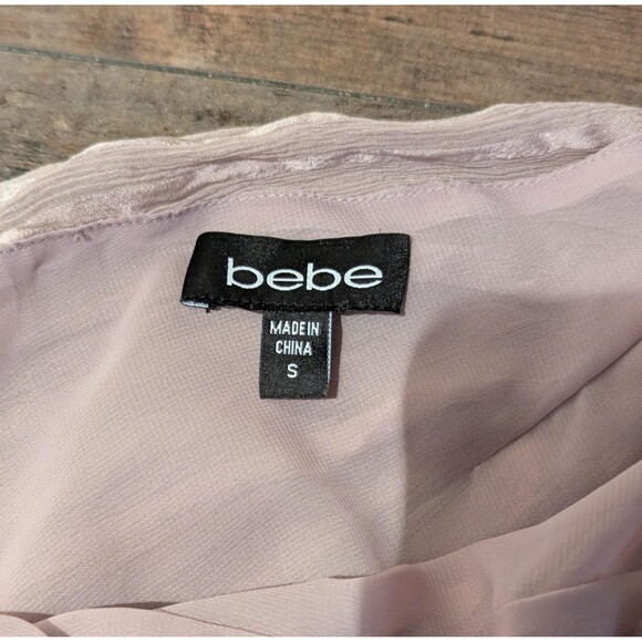 Bebe S Light Pink One Shoulder Top - Picture 2 of 4